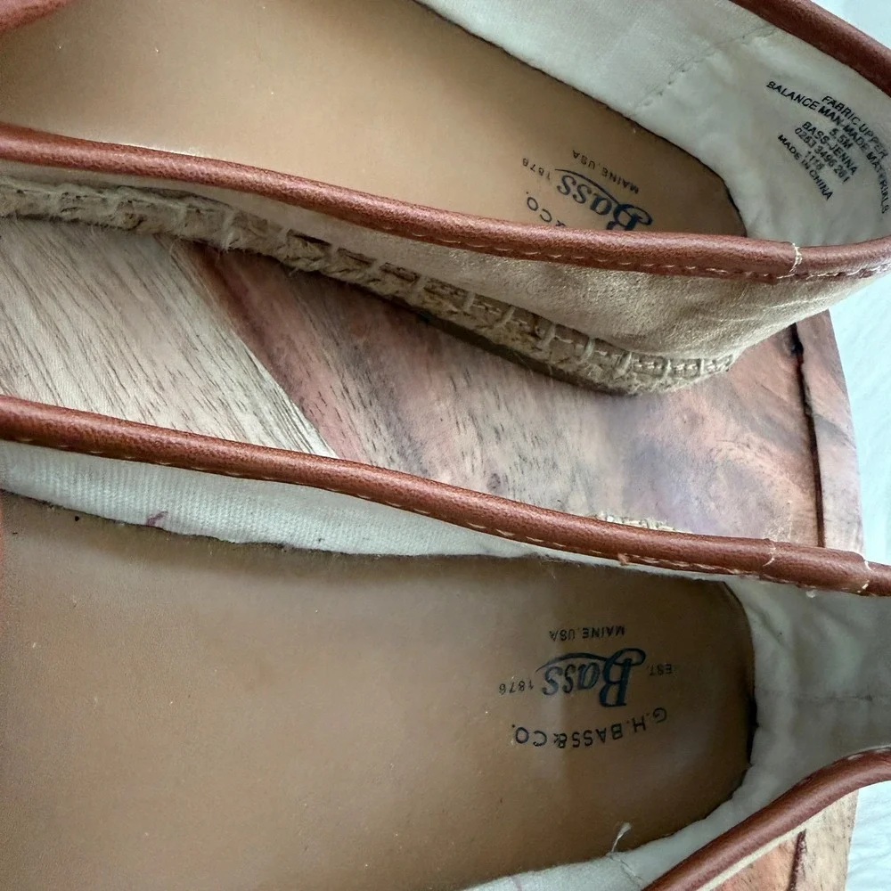GH Bass Jenna Womens Tan Faux Suede Espadrille Loafers Slip On Shoes 5.5M
